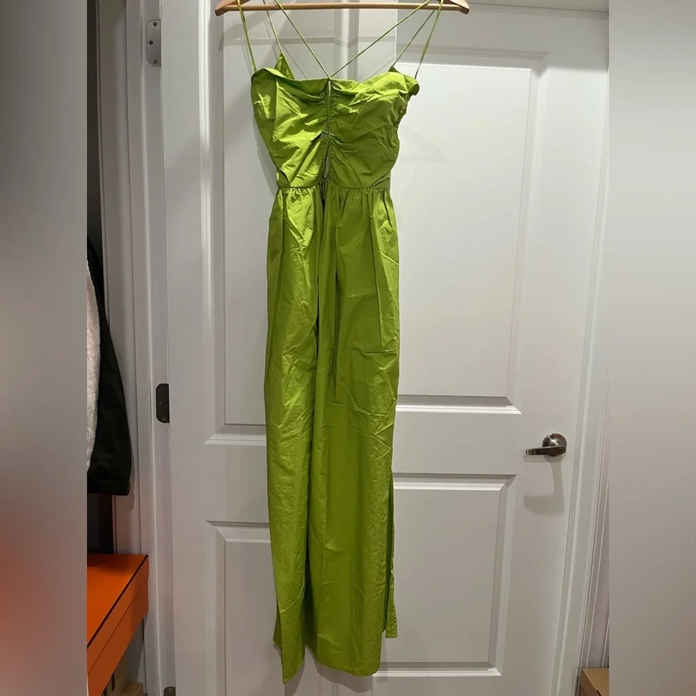 NWT RAILS Silvia Cut Out Maxi Dress Banana Leaf Lime Green - Picture 4 of 6